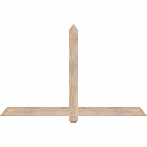 Ekena Millwork Eugene Smooth Timber Gable Bracket, Douglas Fir, 60"W x 38"H x 1 1/2"D x 3 1/2"F, 15/12 Pitch GBW060X38X0204EUG00SDF - main